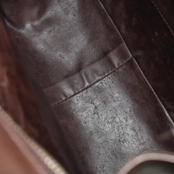 Salvatore Ferragamo Gancini Hand Bag Leather 2way Brown Gold Auth - Picture 11 of 16